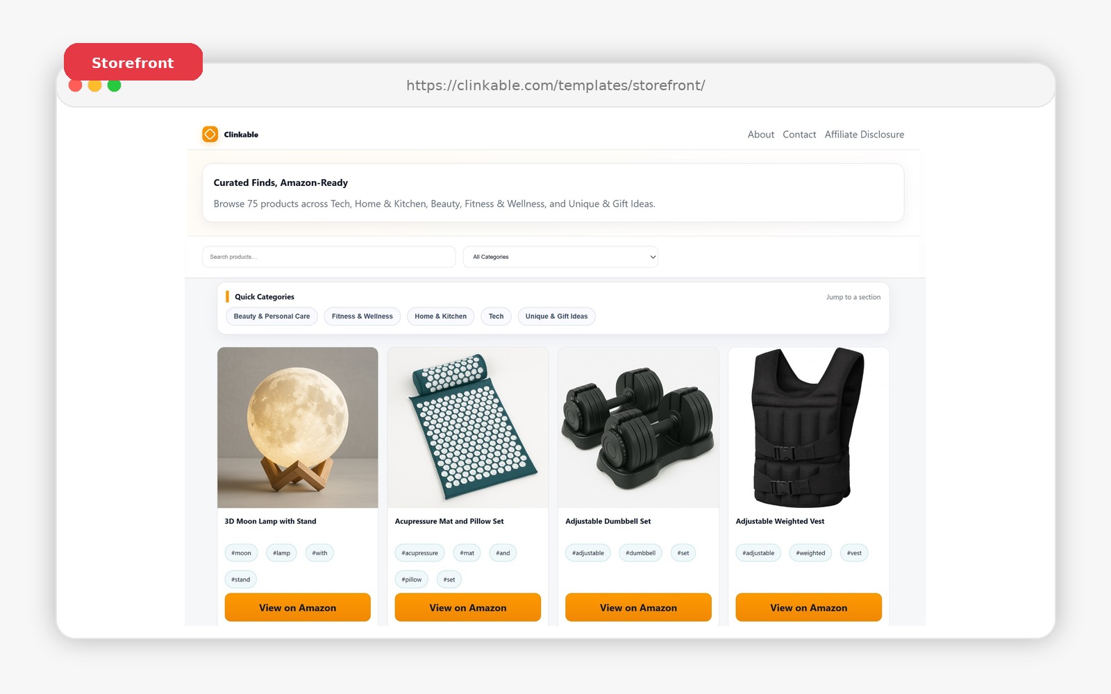 Storefront template preview